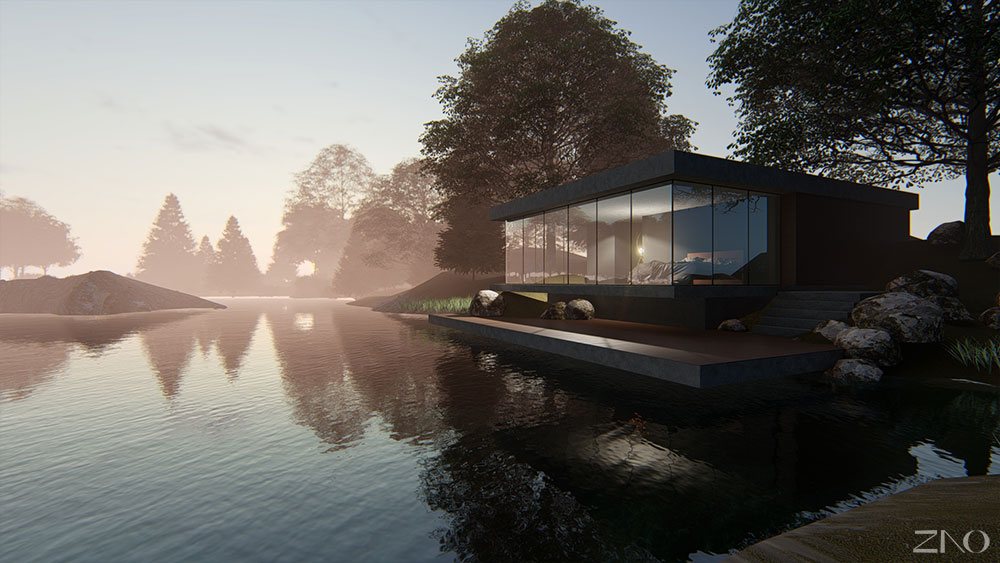 glass house rendering-after