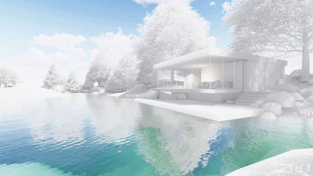 glass house rendering-before